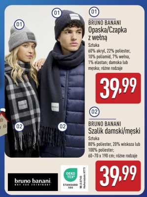 Opaska/czapka z wełną BRUNO BANANI promocja w Aldi