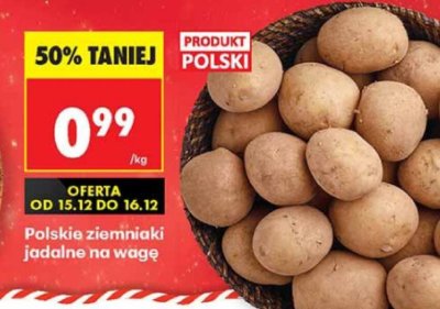 Polskie ziemniaki jadalne na wagę promocja w Biedronka