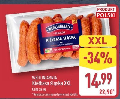 Kiełbasa śląska XXL  promocja w Aldi
