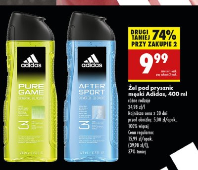 呕el pod prysznic Adidas men pure game Adidas cosmetics promocja