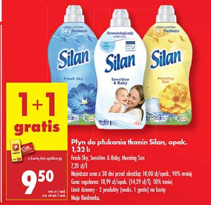 Płyn do płukania fresh sky Silan classic promocja w Biedronka