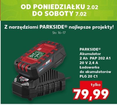 Akumulator 2 Ah PAP 202 A1 20 V 2,4 A ładowarka do akumulatorów PLG 20 C1 promocja w Kaufland