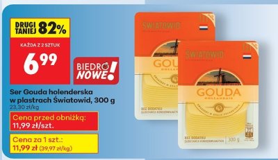 Ser Gouda holenderska w plastrach Światowid, 300 g promocja w Biedronka