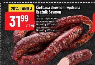Kiełbasa drewnem wędzona Rzeźnik Szymon promocja w POLOmarket