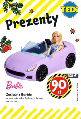 Zestaw z Barbie lalka Barbie i kabriolet promocja w Tedi