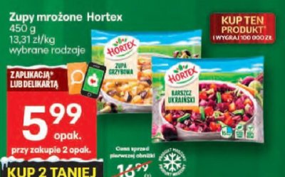Zupy mrożone Hortex wybrane rodzaje promocja w Delikatesy Centrum
