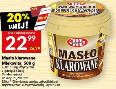 Masło klarowane Mlekovita, 500 g promocja w Twój Market