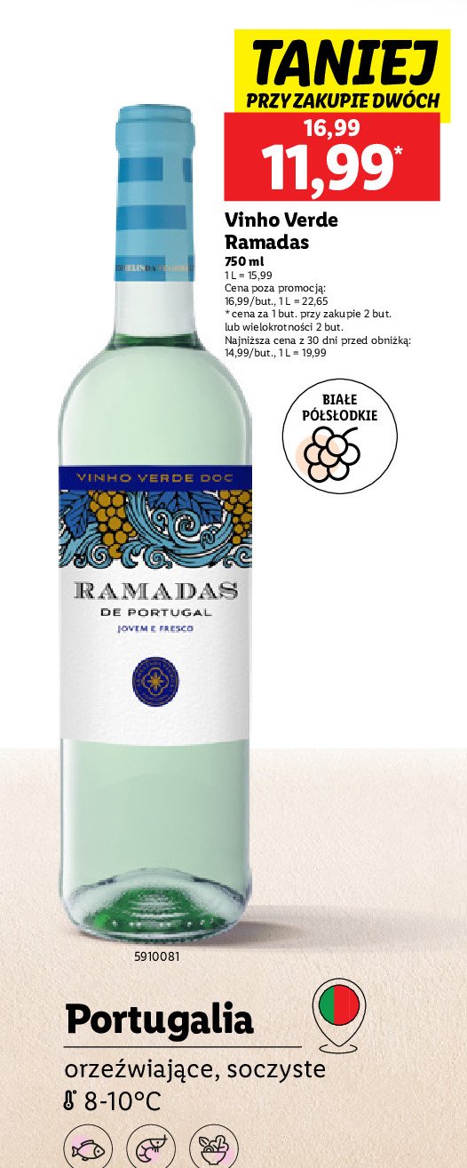 Wino Vinho verde ramadas promocja w Lidl