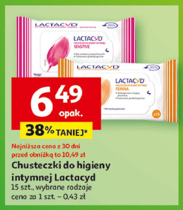 Chusteczki do higieny intymnej Lactacyd promocja