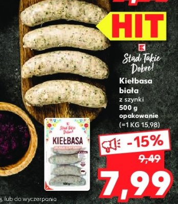 Kiełbasa biała z szynki K-classic stąd takie dobre! promocja