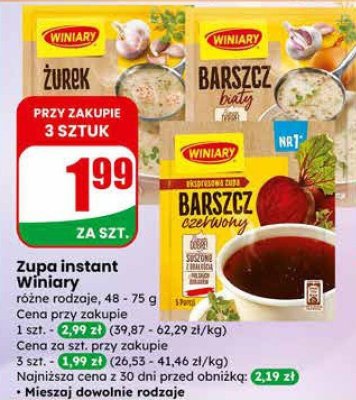 Zupa instant Winiary różne rodzaje promocja w Dino