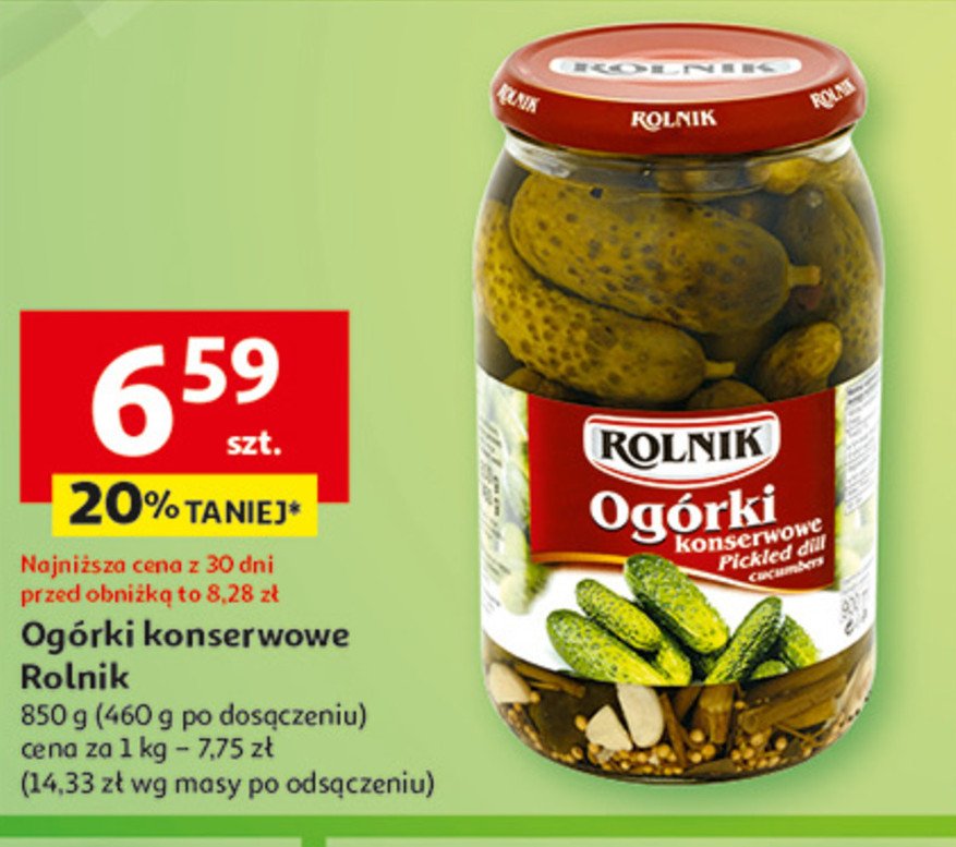 Ogórki konserwowe Rolnik promocja