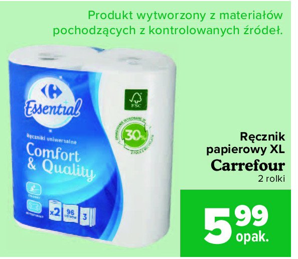Ręcznik papierowy xl Carrefour promocja