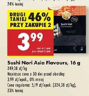 Prażone liście alg morskich sushi nori Asia flavours promocja