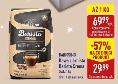 Kawa ziarnista Barista Crema Barissimo promocja w Aldi