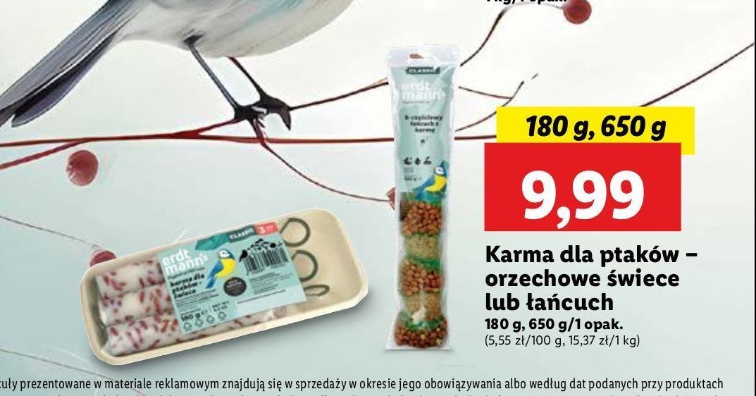 Karma dla ptaków świeca Erdtmann's promocja