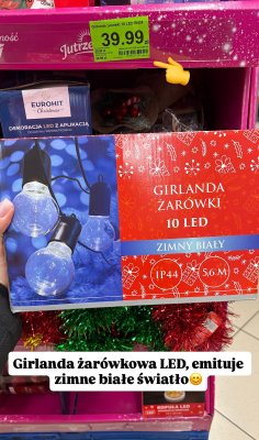 Girlanda żarówkowa LED 10 LED zimny biały promocja w Dino