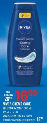 Żel pod prysznic NIVEA Creme care promocja w Drogerie Natura