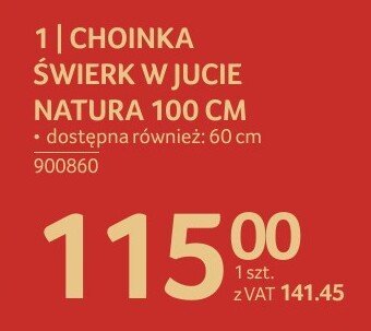 Choinka świerk w jucie naturalna 100 cm promocja w Selgros