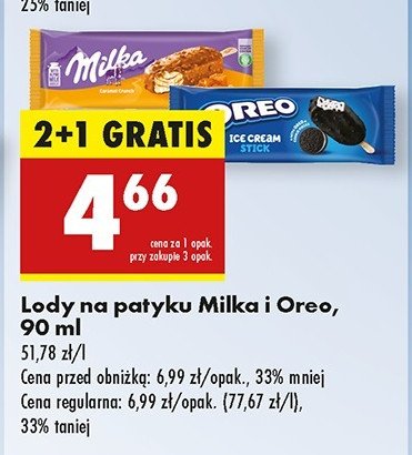 Lód caramel crunch Milka ice cream promocja w Biedronka