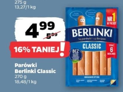 Parówki Berlinki Classic promocja w Netto