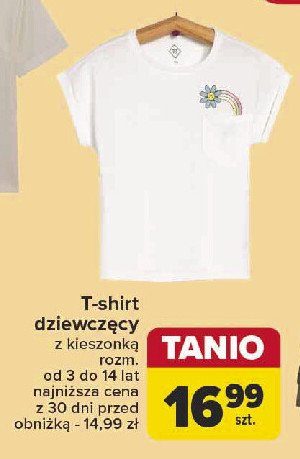 T*shirt dziewczęcy z kieszonką 3-14 lat promocja