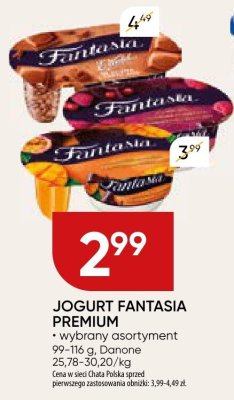 Jogurt Fantasia Premium wybrany asortyment Danone promocja w Chata Polska