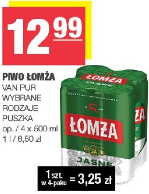 Piwo Łomża pils promocja w SPAR