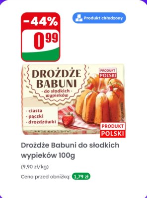 Drożdże do słodkich wypieków  promocja w Dino