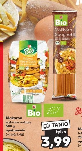 Makaron pełnoziarnisty spaghetti K-classic bio promocja