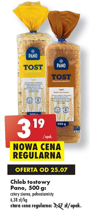 Chleb tostowy 4 ziarna Pano promocja