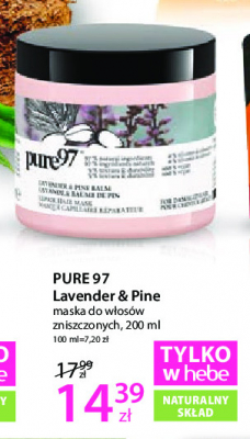Maska - lavender & pine Pure97 promocja