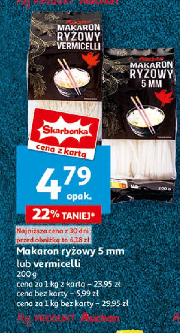 Makaron ryżowy 5 mm Auchan promocja