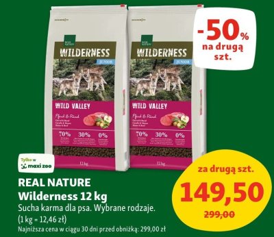 Sucha karma dla psa REAL NATURE Wilderness Wild Valley 12 kg promocja w MAXI ZOO