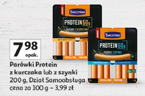 Parówki z szynki Tarczyński protein promocja w Auchan