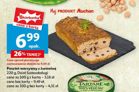 Pasztet warzywny z żurawiną Auchan różnorodne (logo czerwone) promocja