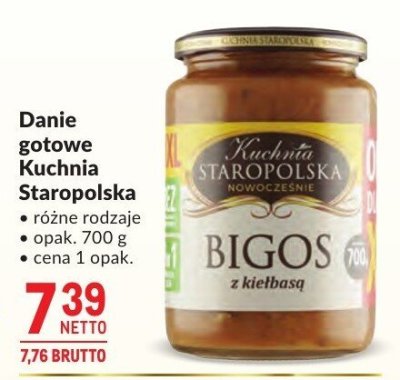 Danie gotowe Kuchnia Staropolska Bigos z kiełbasą promocja w Makro