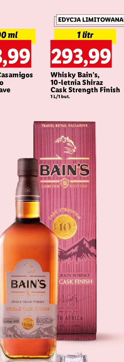 Whisky Bain's 10 yo shiraz cask promocja