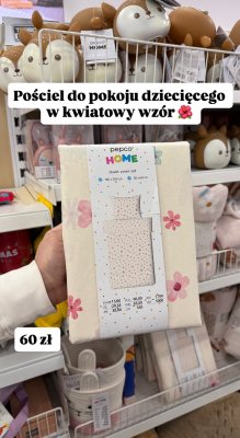 Pościel do pokoju dziecięcego w kwiatowy wzór pepco HOME promocja w Pepco