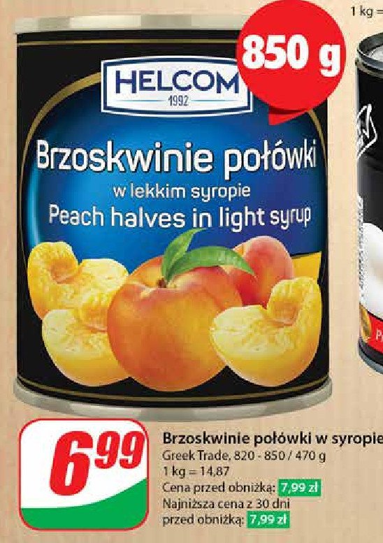 Brzoskwinie połówki Helcom promocja