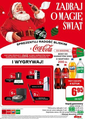 Napój gazowany Coca-Cola, Coca-Cola Zero, Fanta, Sprite 2 l promocja w Dino