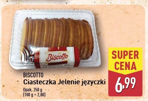 Ciastka jelenie języczki Biscotto promocja w Aldi