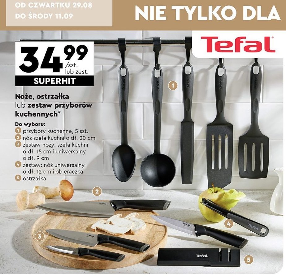 Nóż uniwersalny 9 cm + nóż szefa kuchni 15 cm Tefal promocja