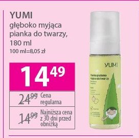 Pianka głęboko myjąca do twarzy nawilżenie i ukojenie Yumi cosmetics promocja