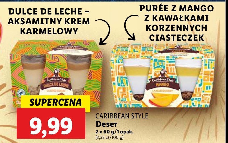 Deser puree z mango i kawałkami korzennych ciasteczek CARIBBEAN STYLE promocja