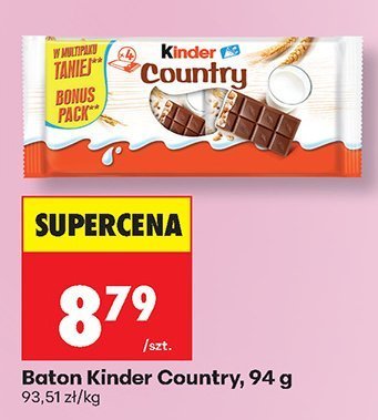 Baton Kinder Country, 94 g promocja w Biedronka