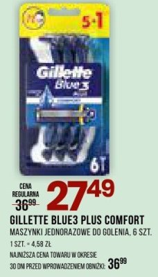 Maszynki jednorazowe GILLETTE BLUE3 PLUS COMFORT promocja w Drogerie Natura