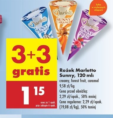Lody sunny creamy Marletto promocja