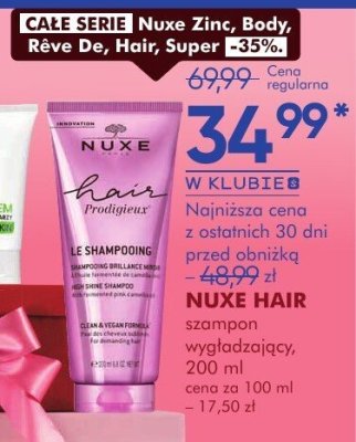 Szampon Nuxe Hair wygładzający 200 ml promocja w Super-Pharm