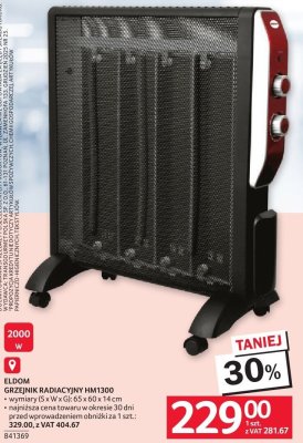 Grzejnik ELDOM GRZEJNIK RADIACYNY HM1300 promocja w Selgros